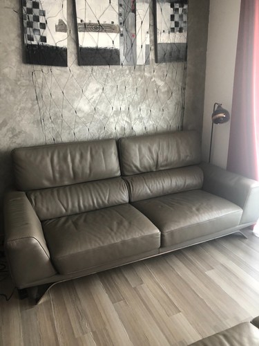 Canapé cuir roche bobois - roche, gris